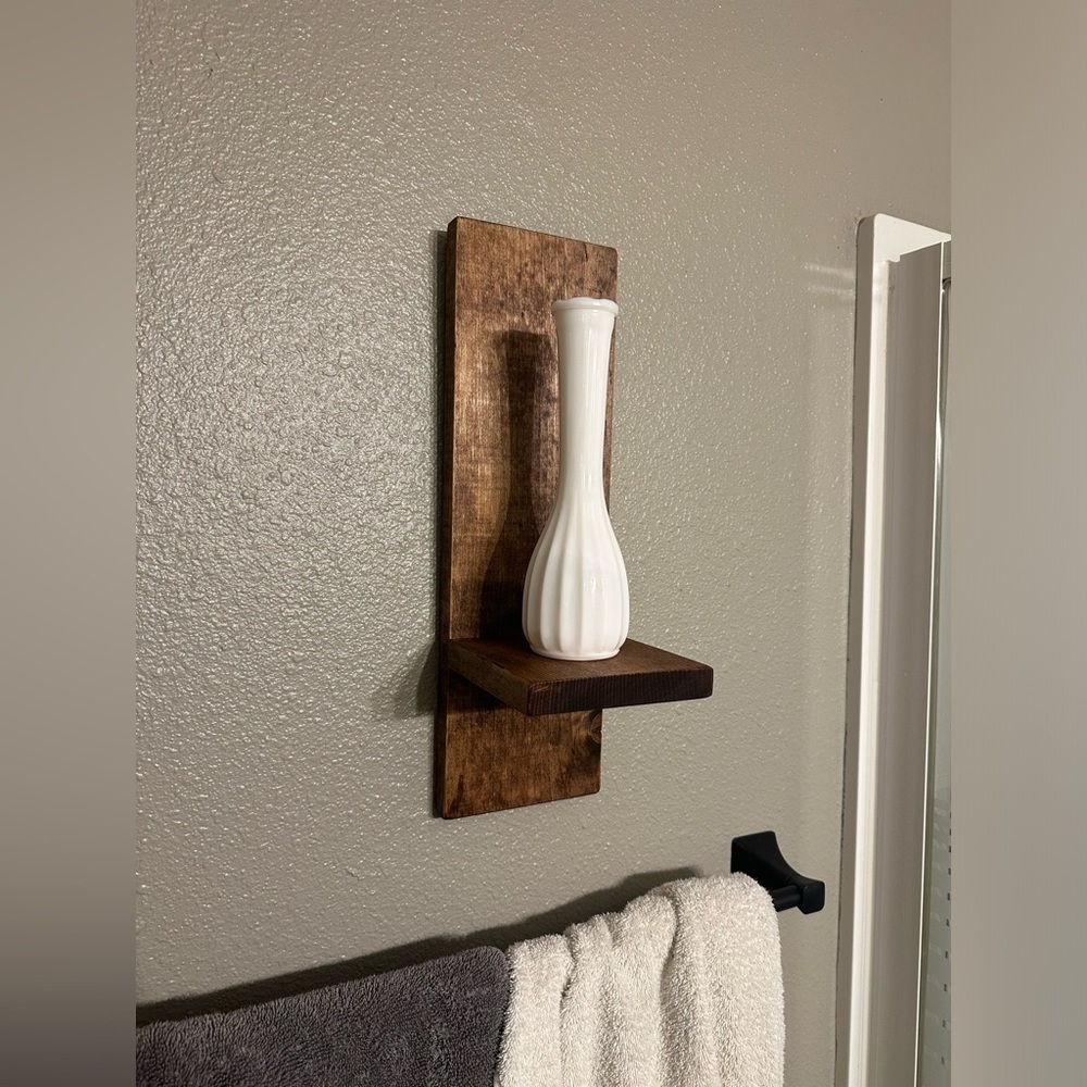 Modern Shape Rustic Pine Wooden Shelf - Picture 5 of 6